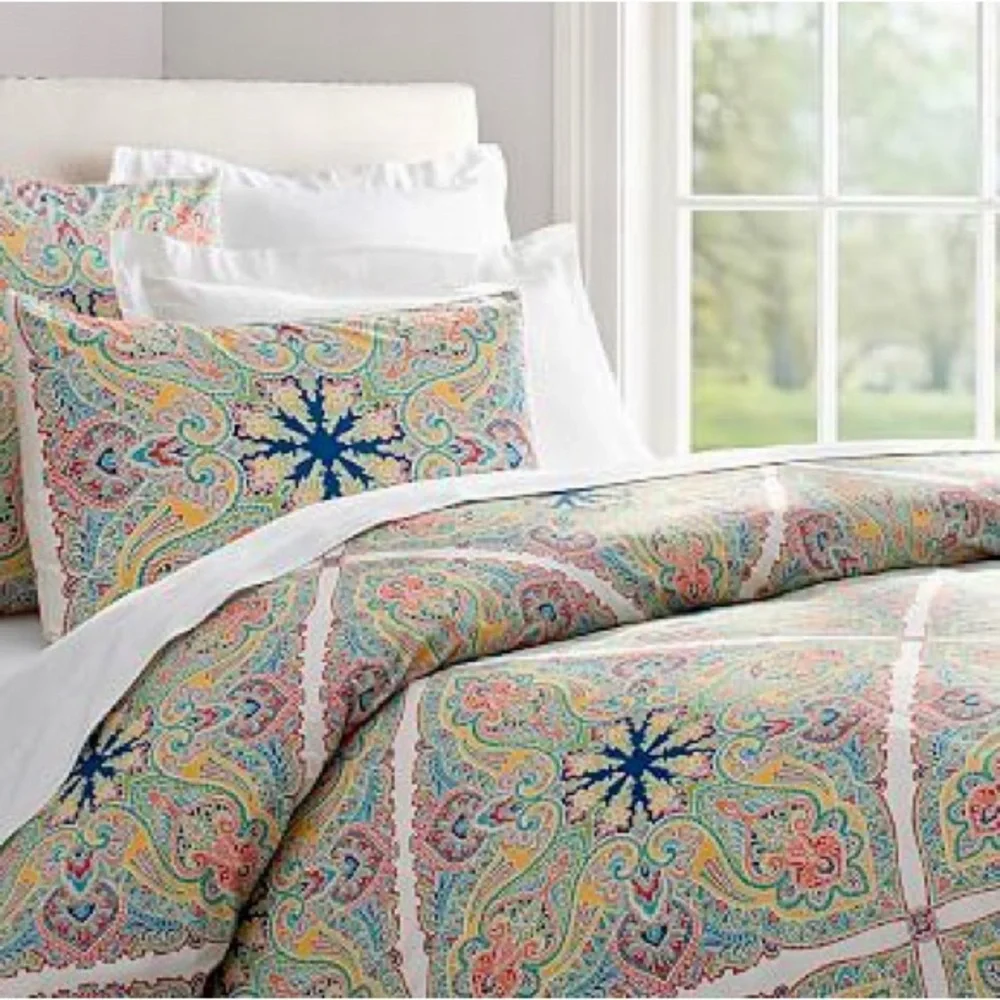 *flaw* Pottery Barn Penelope Medallion organic cotton Duvet cover
